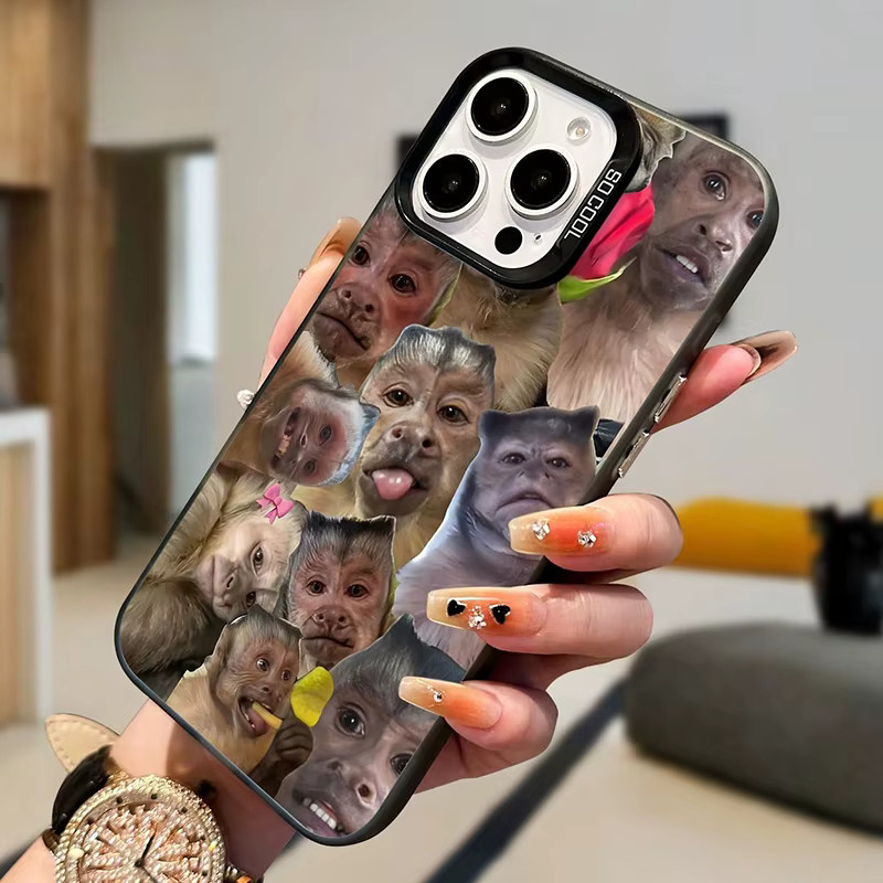 Wolkerfly Handyhülle mit Affenmuster und TPU Soft Edge für iPhone Modelle in Multicolour - Bild 1