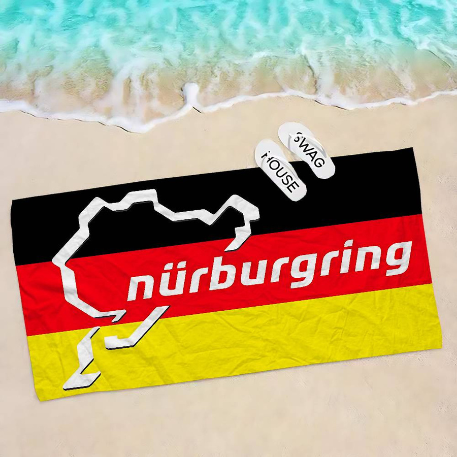 JMG Household Supplies Nürburgring Mikrofaserdecke als schnelltrocknendes Strandtuch in Multicolour, Größe 30 x 30 cm - Bild 2