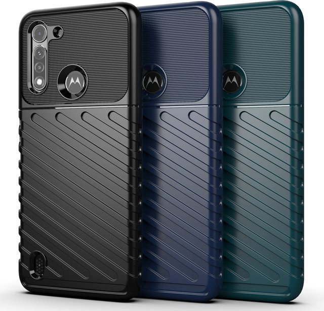 Stoßfeste Silikon-Handyhülle für Motorola Moto G8 Power Lite in Schwarz - Bild 1