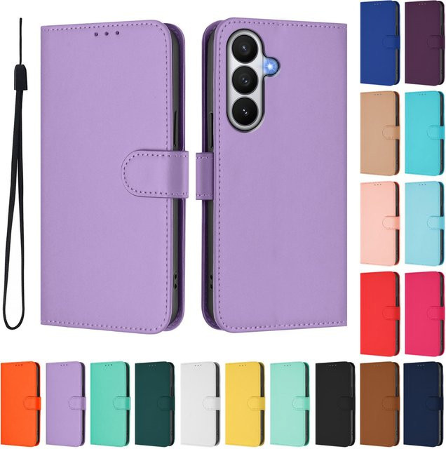 PU Leder Flip Hülle für Samsung Galaxy A14 A24 A34 A54 A15 A25 A35 A55 A16 A26 A36 A56 A17 A37 A57 Brieftasche Abdeckung in Purple - Bild 1