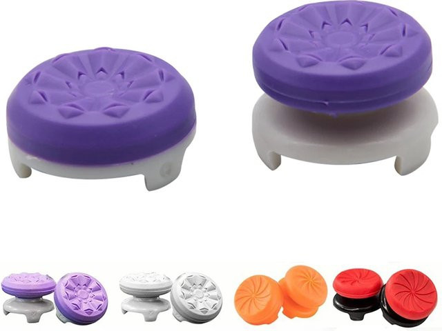 2er-Set Anti-Slip Gummi Thumbstick Caps für PS4 und PS5 Controller in Schwarz als FPS Joystick Abdeckung Extender - Bild 1