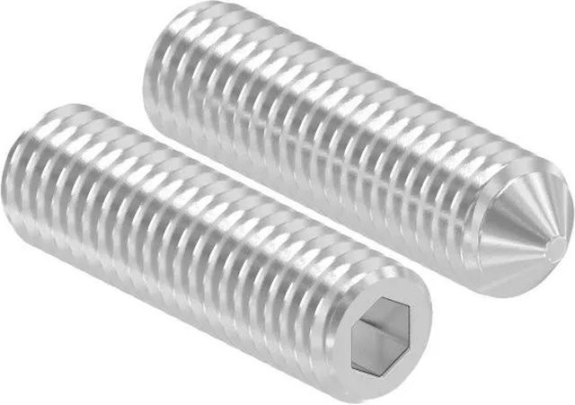 FeNau Gewindestift aus Edelstahl V2A M8 x 30 mm DIN 914 ISO 4027 mit Innensechskant und Spitze in Silber - Bild 1