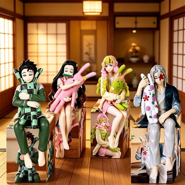 Bandai Demon Slayer Figur Nezuko Mitsuri Tanjirou, Sammler-Puppe, Kunststoff - Bild 1