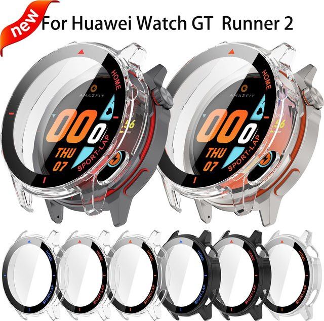 CAOWTAN Schutzhülle für Huawei Watch GT Runner 2, Schwarz - Bild 1