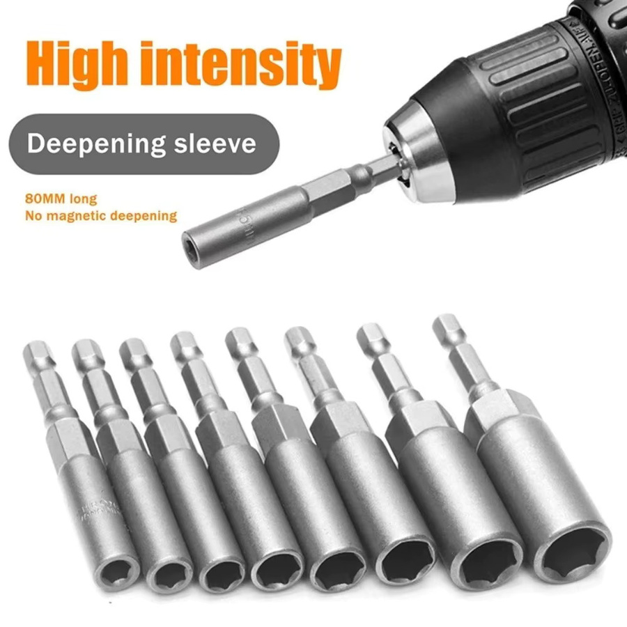 Sechskant-Steckschlüsselsatz und Schraubendreher-Set in Silber mit Bits für Elektrowerkzeuge, 5,5 mm bis 19 mm - Bild 3