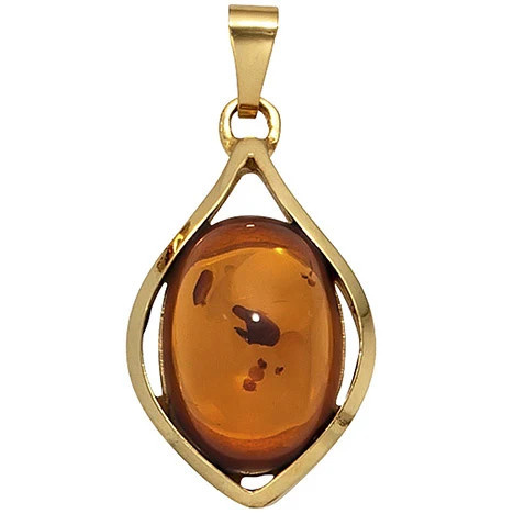 Colfem Anhänger 375 Gelbgold, Bernstein, Unisex - Bild 1