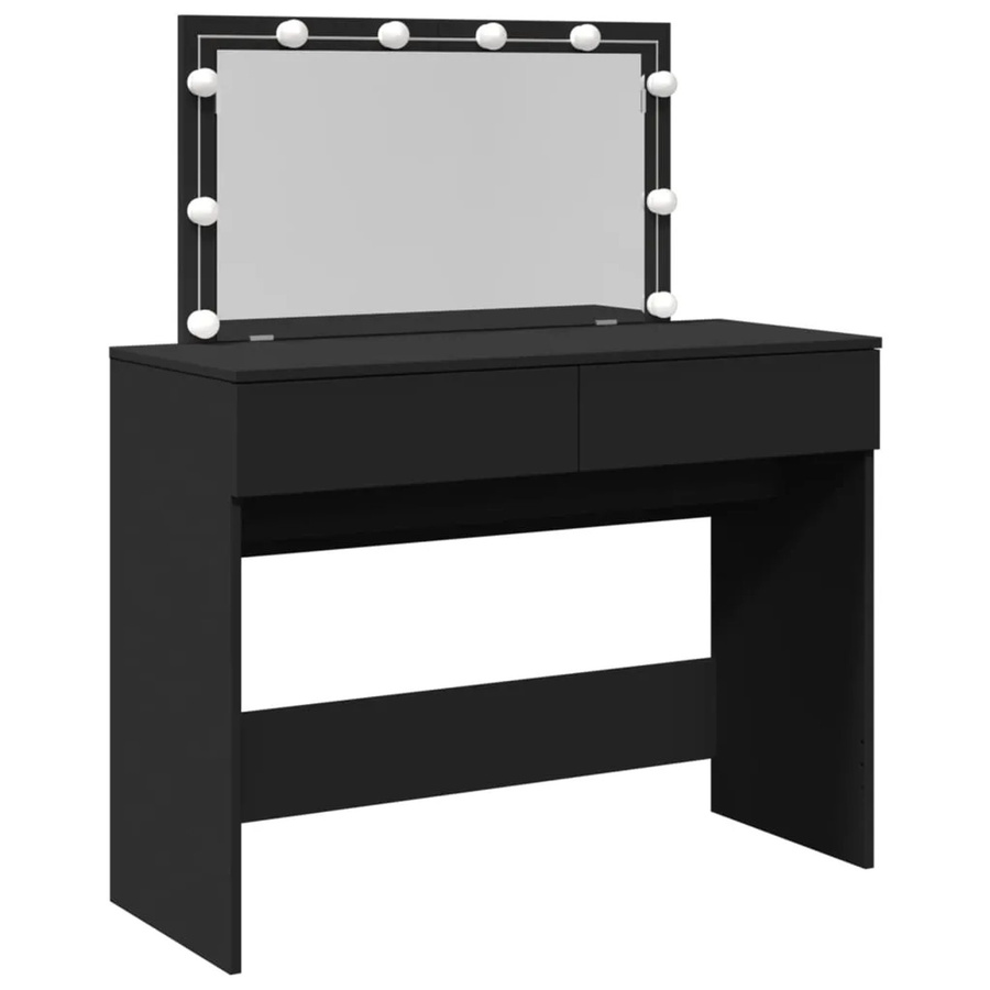 vidaXL Schminktisch mit LED-Beleuchtung in Schwarz, B/T/H: 100 x 40 x 120 cm - Bild 2