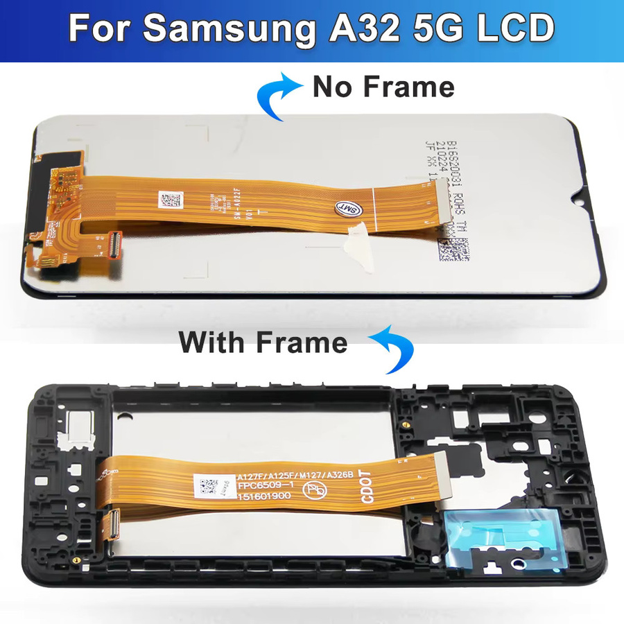 Sinmaytai LCD Display Touch Screen für Samsung Galaxy A32 5G inklusive Rahmen, Schwarz - Bild 4