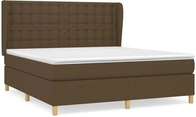 vidaXL Boxspringbett mit Matratze Hybrid-Design in Dunkelbraun, B/T/H: 160 x 200 x 128 cm - Bild 1