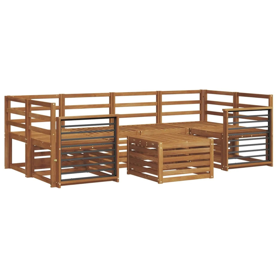 vidaXL Gartenmöbel Set 7-teilig aus Akazien-Massivholz in Braun mit Polstern und Couchtisch - Bild 2