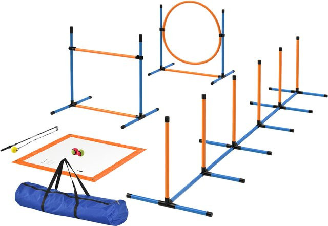 PawHut Agility Set Hunde, 9-teiliges Set, höhenverstellbar - Bild 1