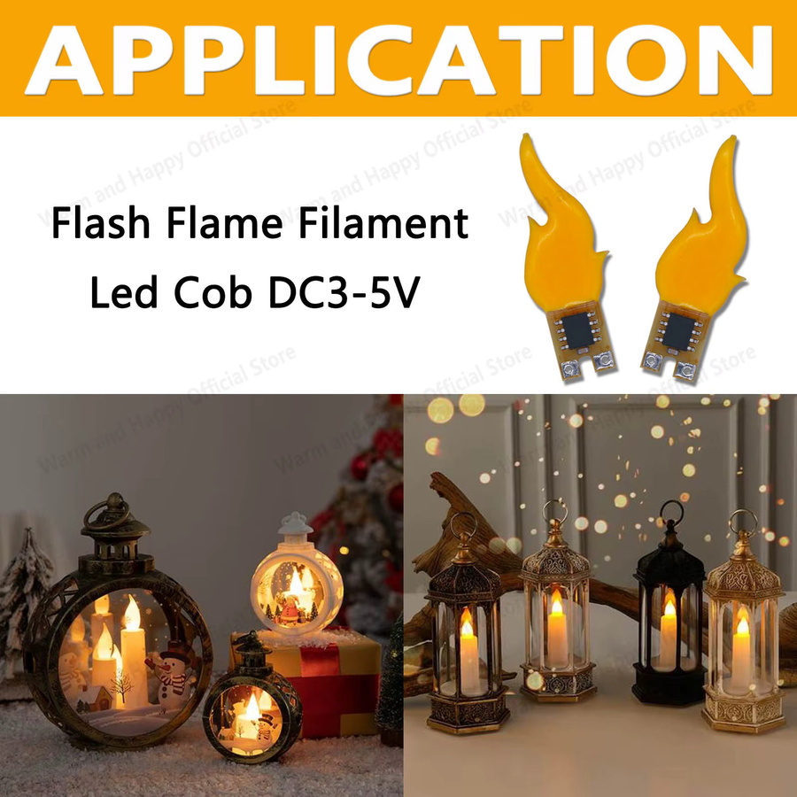8 Stück LED COB Kerzenflammen-Glühbirnen DC3-5V in Warmweiß 2200K für DIY Deko und Vintage Edison Projekte - Bild 3