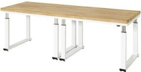 Rau Elektrisch höhenverstellbare Werkbank in Braun mit 40 mm B-Platte, B/T/H: 250 x 90 x 74-114 cm - Bild 1