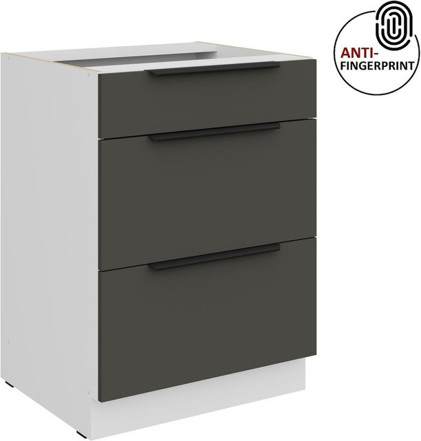 Küchenunterschrank ARIA in Graphite matt mit Anti-Fingerprint-Beschichtung, Breite: 60 cm - Bild 1