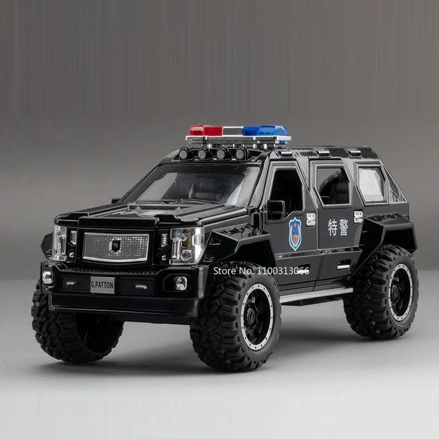 Qiaozhibadun H2 Polizeiauto Modelle, 1:24, mit 6 Türen Öffnung, ab 14 Jahren - Bild 1