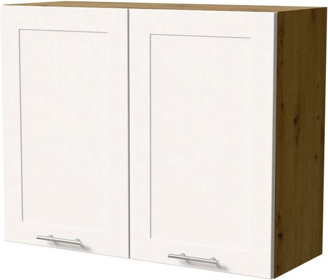 Feldmann-Wohnen Hängeschrank Oslo W3 Küchenschrank Eiche Artisan und Weiß Matt mit Soft-Close-Türen, B/T/H: 90 x 32,5 x 72 cm - Bild 1