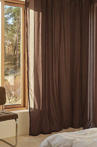 Jotex CORINNE Voile-Gardine extra breit, braun, transparent, Höhe: 280 cm - Bild 1