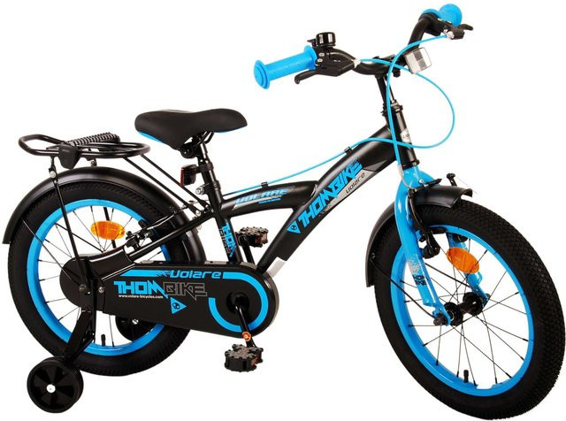 TPFSports Thombike Kinderfahrrad, 16 Zoll, Schwarz/Blau, 2 Handbremsen - Bild 1