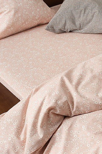 Jotex Spannbettlaken ANEMONE aus Baumwolle, Pink, Floral, B/T: 144 x 200 cm - Bild 1