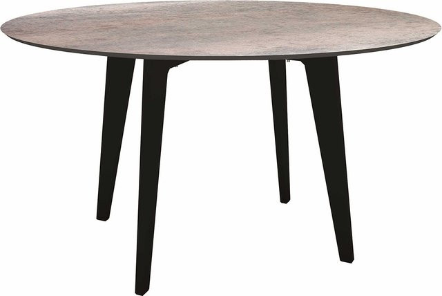 Stern Tisch Silverstar 2.0 Smoky mit Tischplatte aus Aluminium, Durchmesser: 134 cm, Schwarz Matt - Bild 1