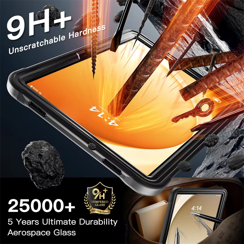 Stoßfeste Schutzhülle für Samsung Galaxy Tab A9 Plus 11 Zoll inklusive Displayschutz in Beige - Bild 3