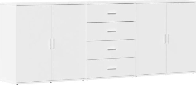 Set aus 3 vidaXL Sideboards aus Holzwerkstoff in Weiß - Bild 1