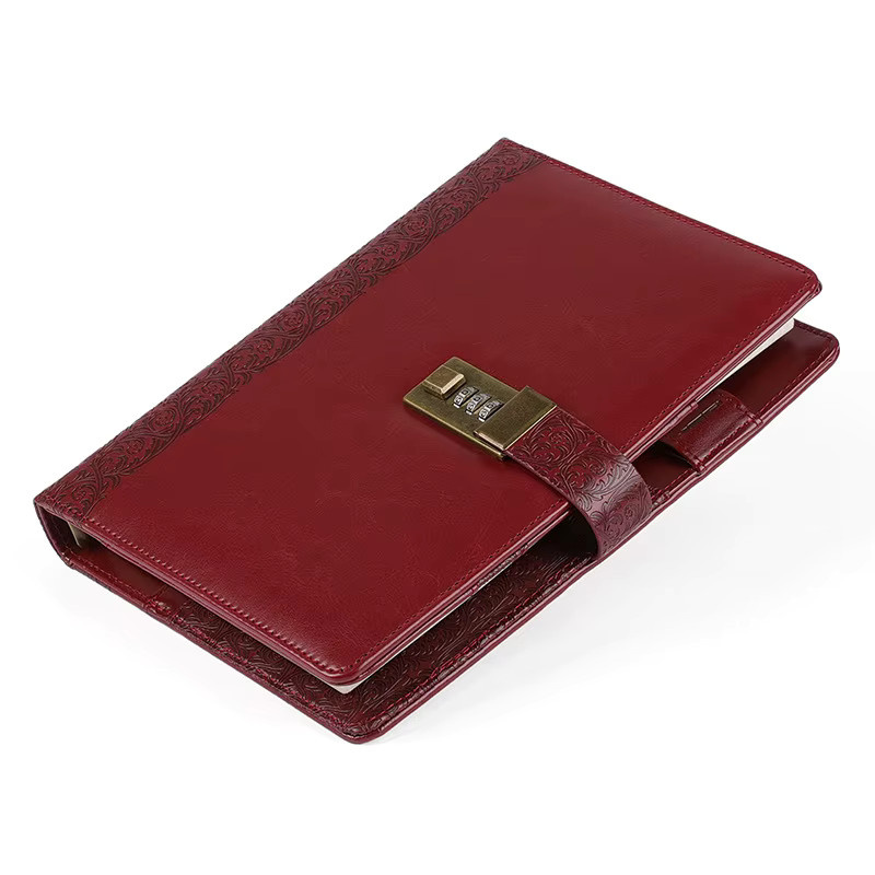 Klassisches veganes Leder-Notizbuch 2026 im A5-Format mit Ringbindung und Vintage-Einband in Braun - Bild 3