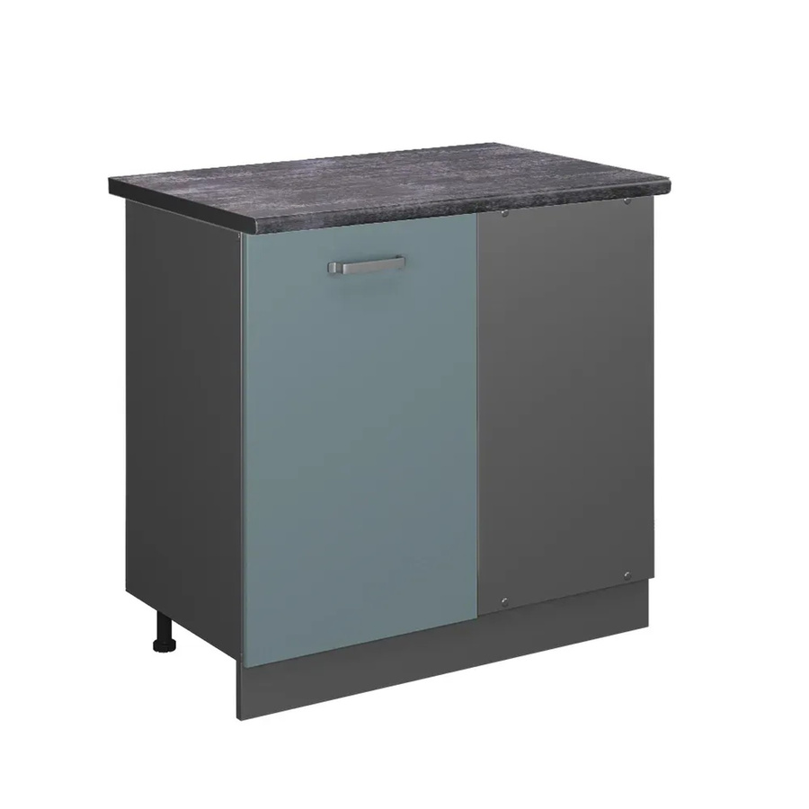 Vicco R-Line Eckunterschrank für die Küche in Blau-Grau/Anthrazit, B/T/H: 86 x 60 x 81,6 cm - Bild 2