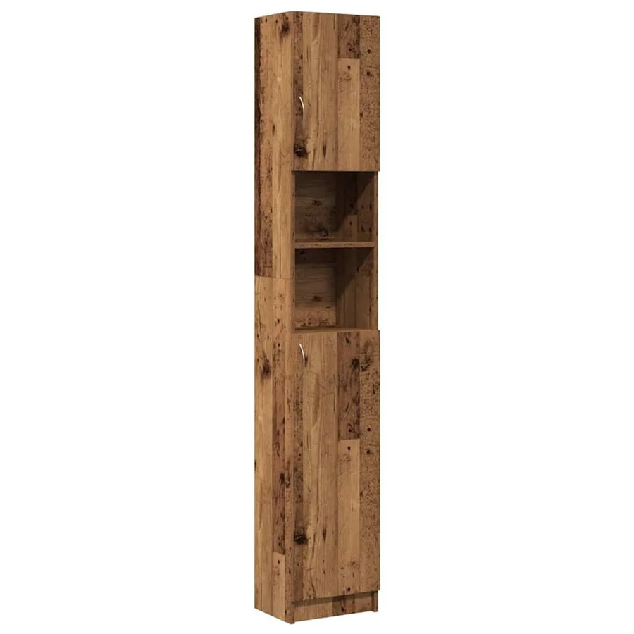 vidaXL Badschrank in Altholz-Optik, braun, B/T/H: 32 x 25,5 x 190 cm - Bild 2