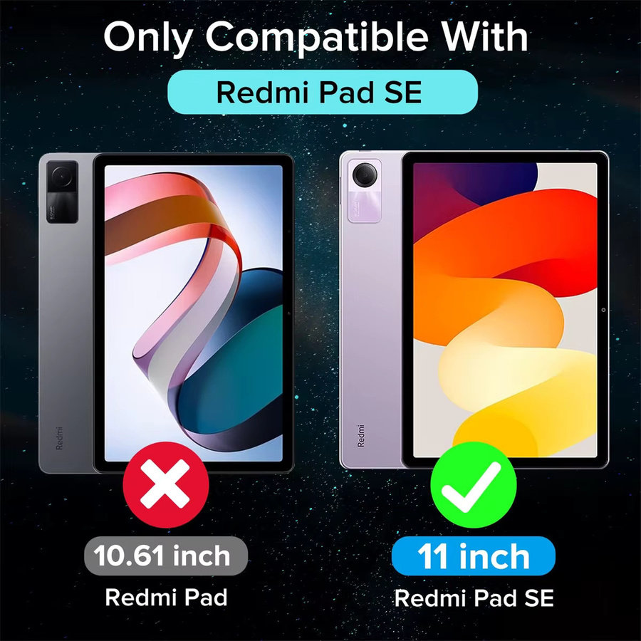 Xiaomi Redmi Pad SE Displayschutzfolie aus gehärtetem Glas mit Rückkamera-Schutz, transparent, 9H Härtegrad - Bild 2