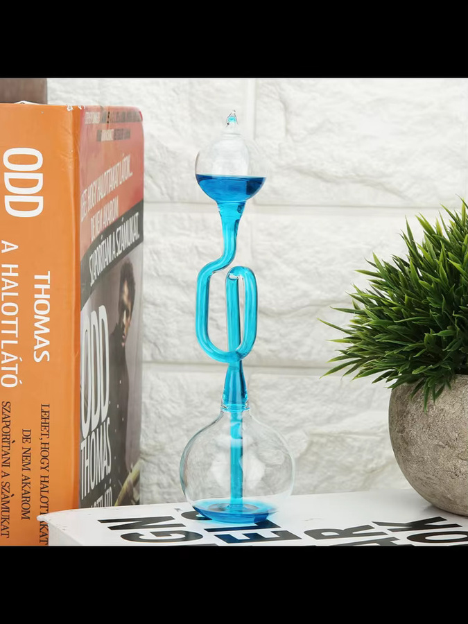 Fdit Wissenschaft Handkessel Home Ornament mit Thermometer in Blau aus Glas - Bild 3