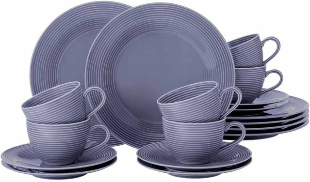 Seltmann Weiden Kaffeeservice Beat Color Glaze aus Porzellan, 18-teilig, Fliederblau - Bild 1