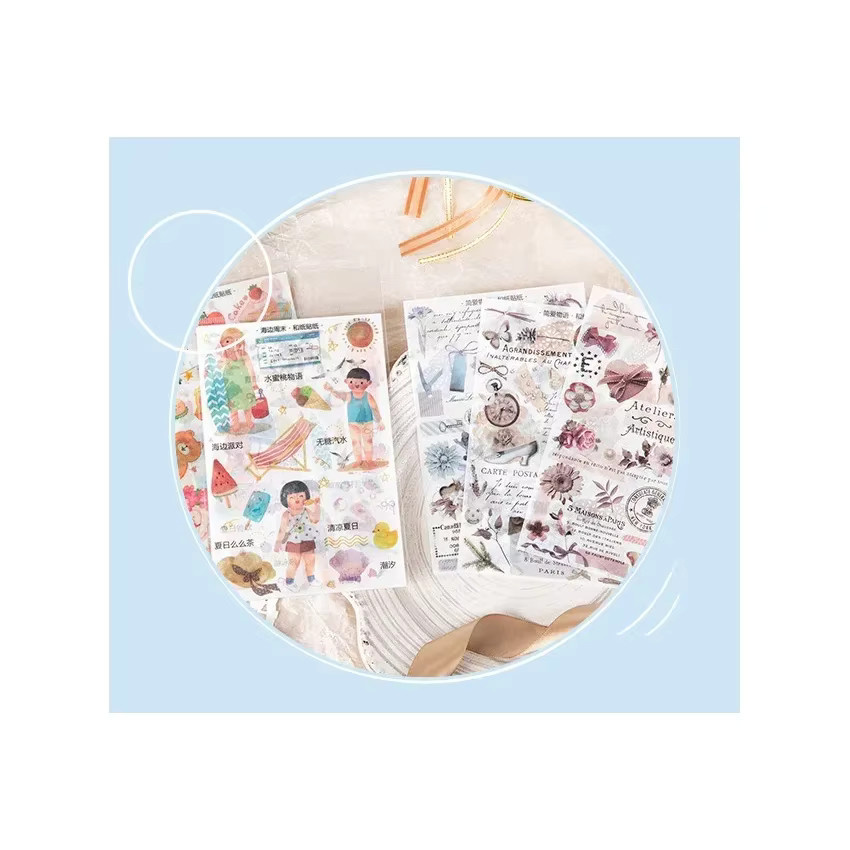 3 Stück Romantische Shop-Serie Aufkleber mit verträumtem Fensterthema in Multicolour für Scrapbook, Tagebuch und Fotoalbum - Bild 2
