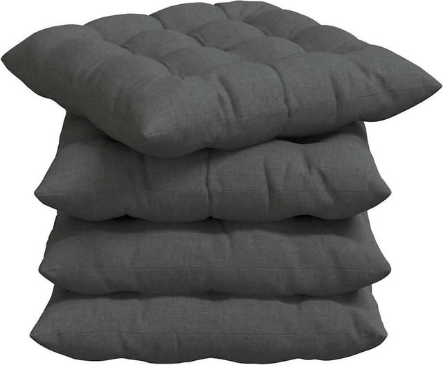vidaXL Sitzkissen 2er Set Grau, quadratisch, B/T/H: 40 x 40 x 6 cm - Bild 1