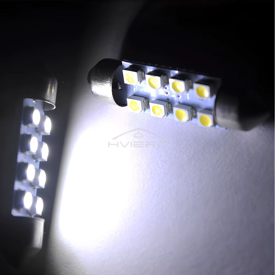 HVIERO 2er Set LED Innenleseleuchten T10 Weiß 12V mit 8 SMD für die Fahrzeug-Innenbeleuchtung - Bild 6