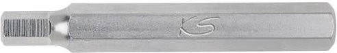 KS Tools Schraubendreher-Bit Innensechskant in Silber, Antrieb: 10 mm, Abtrieb: 12 mm, Länge: 75 mm - Bild 1