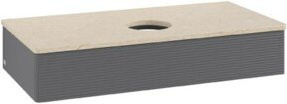 V&B Waschtischunterschrank Antao mit Frontstruktur in Anthrazit lackiert, B/T/H: 100 x 50 x 19 cm - Bild 1