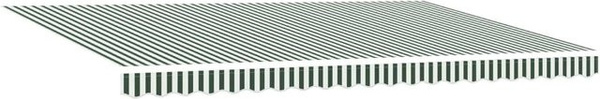 vidaXL Einziehbare Markise Grün-Weiß aus Polyester und Stahl, Breite: 500 cm, Tiefe: 300 cm