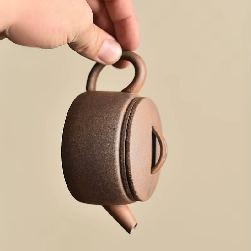 JIANGXINSHE Teekanne aus Keramik im japanischen Retro-Stil, Braun, 145 ml - Bild 3