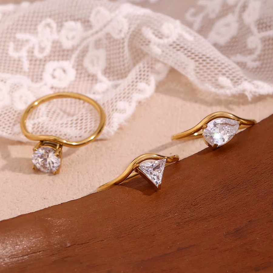 E.B.belle Ring, 18K vergoldet, Edelstahl, Zirkonia, Damen - Bild 2