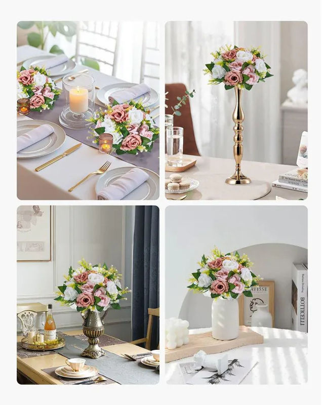 Künstliche Blumenkugeln von Buying Solutions, MB in Rosa und Weiß für deine Hochzeits-Tischdekoration - Bild 5
