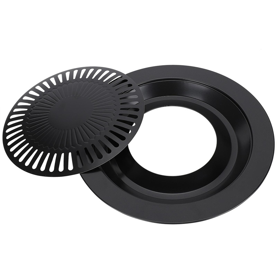 Runde Antihaft Barbecue Pan von mfySpace aus Eisen in Schwarz für rauchfreies Grillen - Bild 5