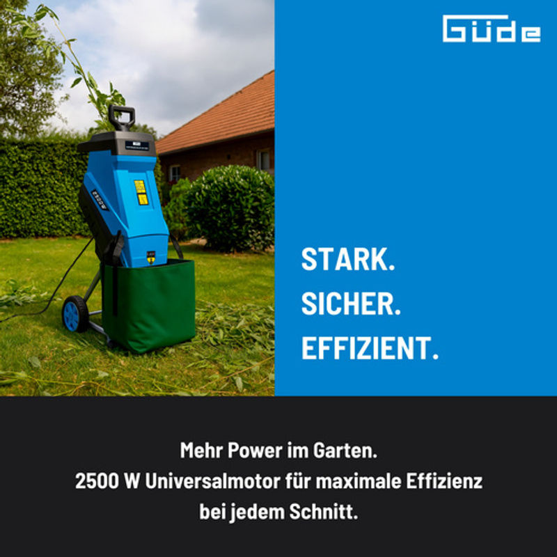 Güde Elektro-Messerhäcksler GH 2501 in Blau mit Stahlklingen - Bild 2