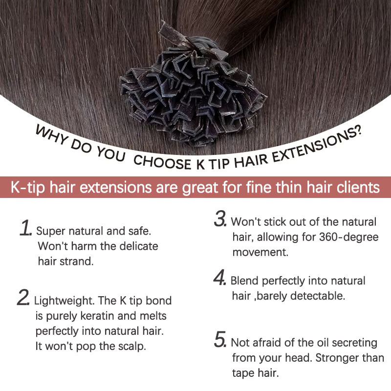 VADES K-Typ Haarverlängerungen Echthaar Keratin, Balayage, 50g - Bild 3