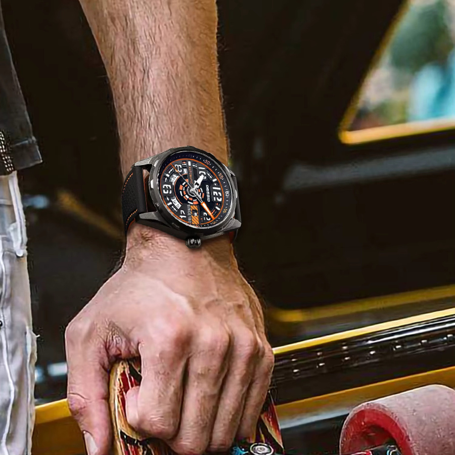 Deesio Armbanduhr Automatik, Edelstahl, Schwarz, Herren - Bild 3