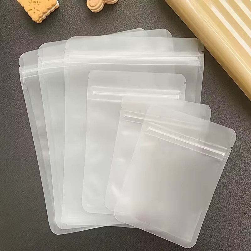 Mattierte transparente Ziplock-Beutel aus Kunststoff zur Lebensmittelaufbewahrung, wiederverschließbare Portionsbeutel für Tee, Nüsse, Snacks und Kräuter - Bild 3