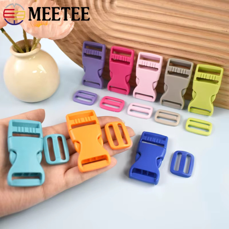 Meetee Kunststoff-Schnellverschlüsse und Zubehör-Sets für Taschenriemen mit Verstellringen, Tri-Glide-Schiebern und Hakenzubehör in 15mm, 20mm oder 25mm - Bild 4