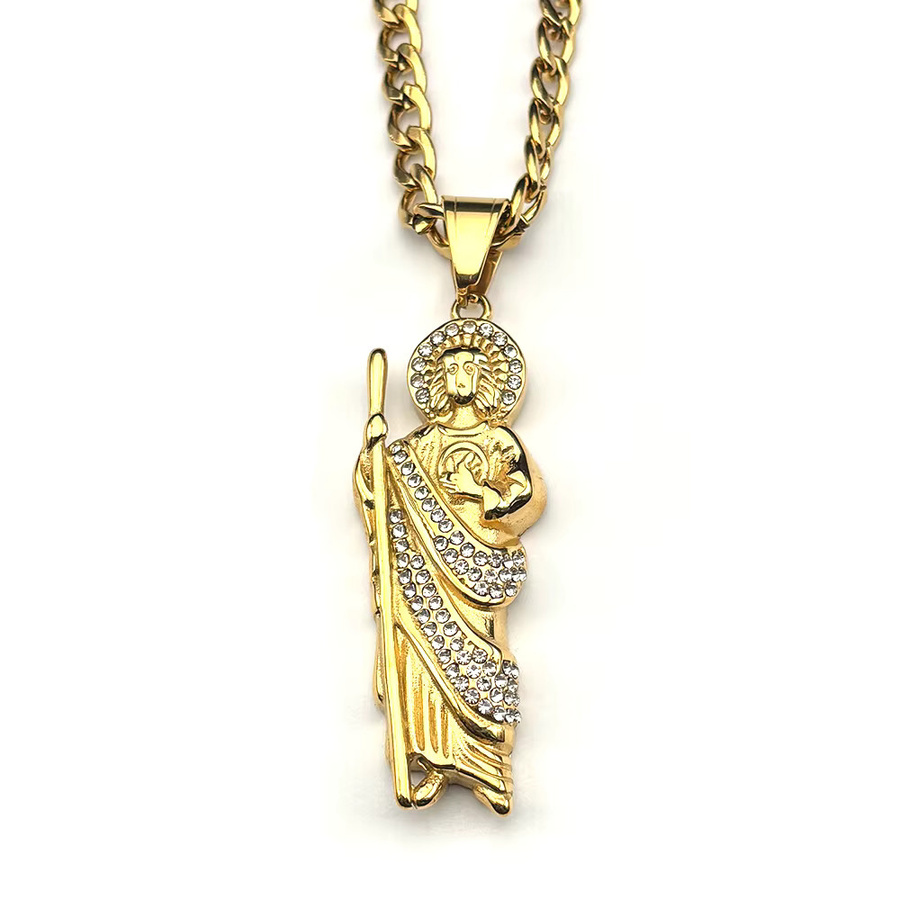 JYTF Halskette mit Anhänger, Edelstahl, Gold, Zirkonia, Unisex - Bild 2