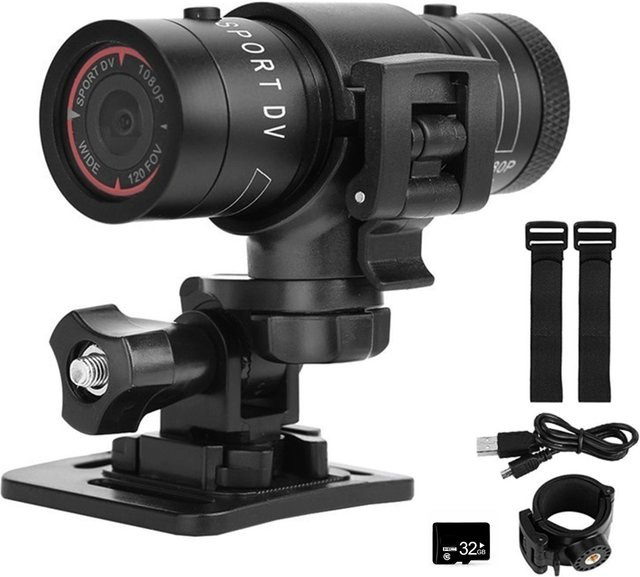 Honor Electronics Action-Kamera für Fahrrad und Sport mit 120 Grad Weitwinkel und 32G TF Card, Schwarz, Wasserdicht - Bild 1