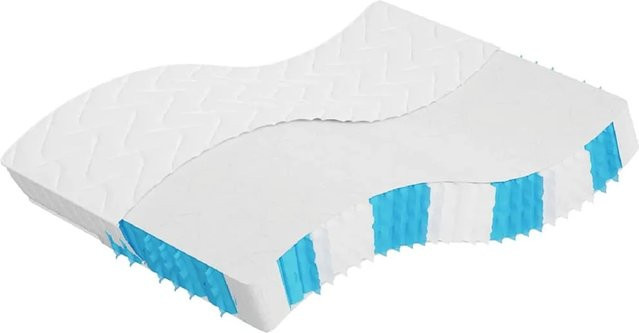 vidaXL Taschenfederkern-Matratze H3, mittelfest, B/T: 160 x 200 cm, Höhe: 25 cm, weiß/schwarz - Bild 1